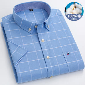 חדש אופנה כחול מזדמן חולצה אנגליה סגנון Stand-up צווארון פולו T חולצות משובץ ארוך שרוול גברים של חולצות - Product Image 4