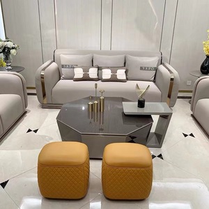 Conjunto de Sofás Reclinables de Cuero con Diseño Árabe Moderno de Oriente Medio, con Relleno de Esponja, para Decoración de Sala de Estar, Apartamento u Hotel - Product Image 2