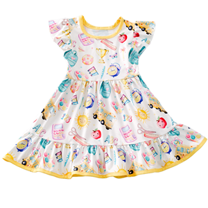 Abito Casual con Maniche a Sbuffo per Bambine, Carino e Divertente, Personalizzabile con Stampe, Produzione ODM Qingli Senza Tariffe - Product Image 1