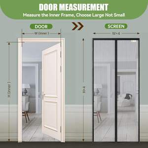 <span class=keywords><strong>Moustiquaire</strong></span> magnétique pour <span class=keywords><strong>porte</strong></span>, maille en polyester, installation facile, noire, 125x220cm, pour portes, couloirs, patios, fabriquée en Chine - Product Image 4