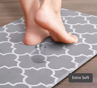 Tapis de sol moderne en mousse PVC lavable à motif floral, antidérapant, pour chambre, cuisine, salle de bain - Anti-fatigue, facile à nettoyer, confort optimal pour la position debout