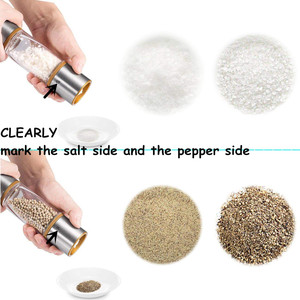 Ensemble moulin à poivre <span class=keywords><strong>et</strong></span> à sel manuel, moulin à épices à cœur en céramique réglable, <span class=keywords><strong>salière</strong></span> en acier inoxydable pour cuisine <span class=keywords><strong>et</strong></span> table, sans BPA - Product Image 3
