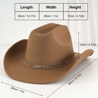 Chapeau de cowboy en feutre de chameau en gros avec bande géométrique en strass pour fêtes western et rodeo