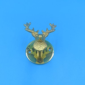 Zinc Alloy Deer Head <b>Cabinet</b> Handle Gold <b>Rustic</b> Furniture Hardware Accessory - Product Image 2