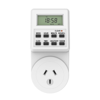 Enchufe Inteligente Digital Wattsave Industrial y Doméstico, 240V 10A, Enchufe Australiano con Autoconexión a Tierra, Programación Diaria/Semanal