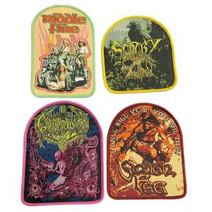 Ricamo personalizzato tessuto distintivi Art Punk <span class=keywords><strong>Rock</strong></span> musica 12 colori ferro su cucire su tessuto patch Applique con bordi Merrow - Product Image 1