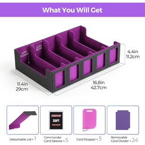 Caja para Cartas MTG Compatible con Commander Display, Caja de Almacenamiento de Cartas de 5 Filas con Ventanas para Cartas de Magic y YugiOh - Product Image 2