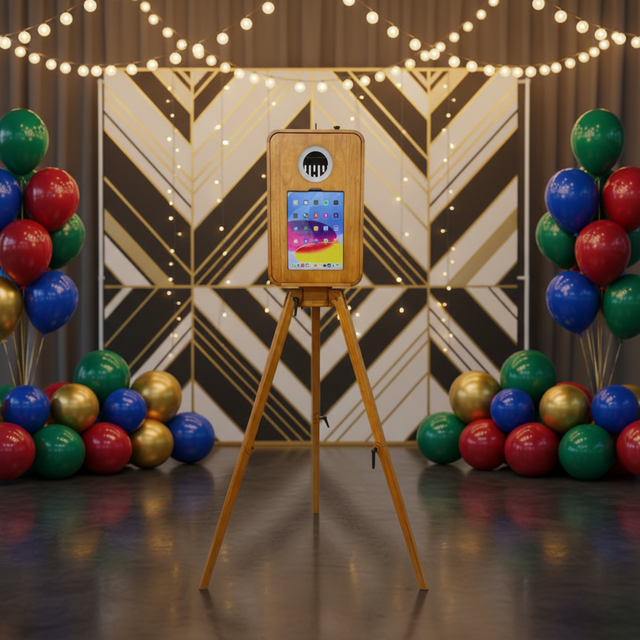 Retro Portable Built in Speaker Style Ipad Wood Tripod Rectangle Camera Shell Dslr Wedding Wooden Machine Vintage Photo Booth