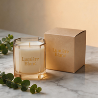 Pot à bougie carré en verre noir mat de luxe personnalisé de 10 oz, 12 oz, 14 oz, porte-bougie pour la décoration de la maison, pot à bougie parfumée pour marque