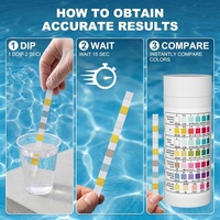 Nouvelles bandelettes de test 7 en 1 pour spa, 50 bandelettes, test de piscine et spa pour pH/Alcalinité totale/Chlore/Brome/Dureté totale/Acide cyanurique