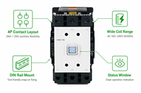 Contacteur AC LVMA 220V/380V HGC CJX2 F D Type 25A 4P 2NO + 2NC Méthode de montage sur rail DIN 2P + N/C + NO + NC Configuration de contact