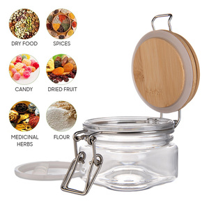 High Quality PET <b>Square</b> Storage Jar BPA Free Airtight Tea Salt Spice <b>Container</b> with Bail Seal - Product Image 6