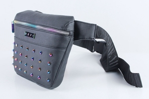 <span class=keywords><strong>Marsupio</strong></span> Casual da <span class=keywords><strong>donna</strong></span> con cintura colorato rivetti decorazione in <span class=keywords><strong>pelle</strong></span> PU chiusura a cerniera impermeabile custodia per telefono per ragazze - Product Image 4