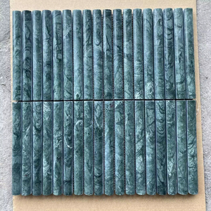 Mosaïque de marbre travertin concave cannelé contemporain, épaisseur 12 mm, surface polie, revêtement mural moderne, salle de bain d'hôtel - Product Image 6