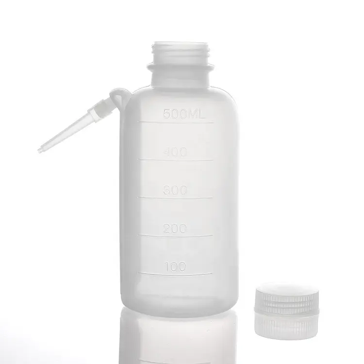 500mlラボ化学使用プラスチックスクイーズ洗浄ボトル広口スクイーズボトルチップ付き