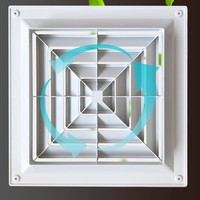 Grille d'aération carrée en plastique ABS, montage mural, cache de ventilation CVC, anti-rouille, anti-corrosion, installation facile, diffuseur de ventilation