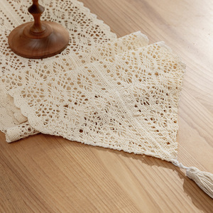 Caminero <span class=keywords><strong>de</strong></span> Mesa Personalizado <span class=keywords><strong>de</strong></span> Estilo Rústico Americano, con Diseño Calado Vintage <span class=keywords><strong>de</strong></span> Hilo <span class=keywords><strong>de</strong></span> Algodón y Patrón <span class=keywords><strong>de</strong></span> Plantas y Flores, en Encaje - Product Image 4