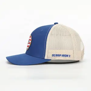 קלאסיקות מותאמות אישית ספורט גוראס 6 פנל כובע משאית באיכות גבוהה סיטונאי טלאי ארוג קאמו כותנה רשת רקמה כובע לוגו תיקון
