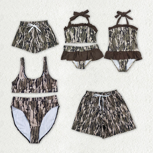 ชุดว่ายน้ำครอบครัวลายพรางสำหรับฤดูร้อน ชุดว่ายน้ำแม่ พ่อ ลูกสาว ลูกชาย ชุดว่ายน้ำแขนกุด ชุดบิกินี่ - Product Image 6