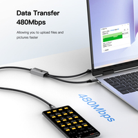 UNIEAN venta al por mayor 2 en 1 cable de datos PD100W 65W Cable USB tipo-c 480Mbps tipo C cable de carga rápida para Iphone a Notebook