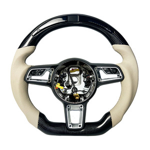 พวงมาลัยรถยนต์คาร์บอนไฟเบอร์สีขาว เหมาะสำหรับรถปอร์เช่ 911 918 718 เคย์แมน จีทีเอส คาร์เรร่า เคย์เอนน์ จีทีทูอาร์เอส มาคัน พานาเมร่า เทย์แคน - Product Image 1