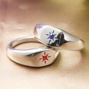 European Style <b>Titanium</b> Steel <b>Ring</b> Star Shape Red Gemstone Inlay Unisex Fashion Jewelry 280630 - Product Image 3