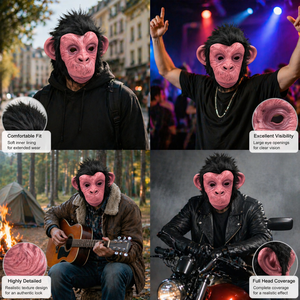 Máscara Realista de Chimpancé Rosa, Máscara de Látex de Cabeza Completa para Adultos, Divertida Máscara de <span class=keywords><strong>Mono</strong></span> para Halloween, Cosplay y Fiestas - Product Image 5