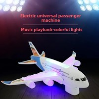 Enfants électrique universel conduite bosse et aller petit modèle d'avion A380 avec lumières colorées musique Simulation avion jouets