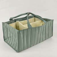 Offre Spéciale personnalisable velours côtelé momie couches organisateur grand doux détachable pépinière panier moderne poussette Nappy sac