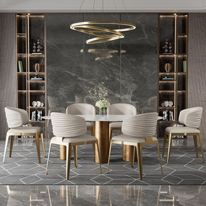 Sedie Moderne Bianche per Sala da Pranzo, Comoda <span class=keywords><strong>Sedia</strong></span> da Pranzo in Pelle Leggera con Struttura in Metallo - Product Image 4