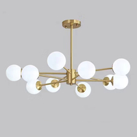 Lampe à suspension en verre givré moderne Maison Hôtel Design contemporain Économie d'énergie Plafonnier en métal Matériaux de fer Ampoule AC Dimmable