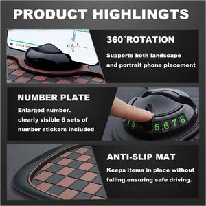 Nuevo Producto: Tapete Antideslizante Multifuncional para el Tablero del Auto con Soporte para Teléfono y Placa de Número de Estacionamiento, Personalizable con Logotipo, para Artículos Promocionales - Product Image 4
