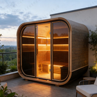 Sauna traditionnel haut de gamme en bois pour l'extérieur, sauna sec/humide avec poêle à bois