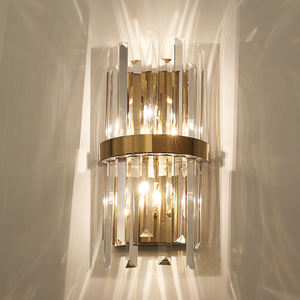 Modern Luxury Crystal LED Wall Lamp Gold Acrylic Shade Indoor Outdoor <b>for</b> <b>Stair</b> Bedroom Hotel Bedside Hot <b>Sale</b> Iron Glass Body - Product Image 2