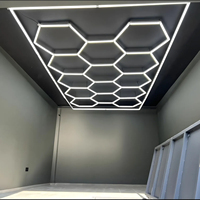 Lampu LED Heksagonal 6000K Desain Kustom, Dapat Diredupkan, Rakitan DIY Kreatif untuk Ruang Makan, Dekoratif,  Cocok untuk Gym