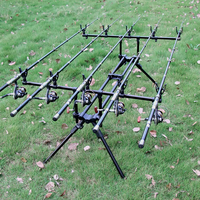 Support de canne à pêche pliable portable en alliage d'aluminium à 5 pôles JSFUN