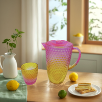 Sunup Rainbow Series PS Matériau Galvanoplastie Bouilloire Pichet avec Poignée Verres Écologiques pour Eau Thé pour Restaurants