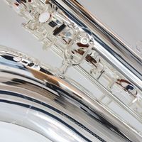 Professional Brass Silver-Plated Baritone Saxophone with EB Tone Woodwind Instrument Baritone Sax