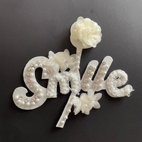 Applique perlée 3D tendance, faite à la main, avec fleur de rose, directement de l'usine