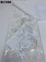 Dentelle brodée de haute qualité pour mariage, tissu en dentelle perlée, fournisseur chinois en gros, couleur rose