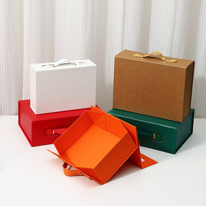 Caja de Cartón Rígido Plegable EVERWIN con Asa de Cuero, Múltiples Colores, Logotipo Personalizado Aceptado, Embalaje para Regalos y Artesanías - Product Image 4