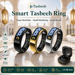 Bague de Dhikr en acier inoxydable avec écran OLED, vibration et comptage automatique pour le Hajj, l'Omra et la prière – Vente directe usine - Product Image 3