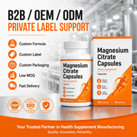Capsules de citrate de magnésium pur exceptionnel, complément alimentaire pour adultes soucieux de leur santé