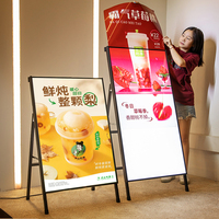 Panneau publicitaire numérique LED sur pied, boîte à lumière publicitaire, cadre d'affichage LED, présentoir promotionnel