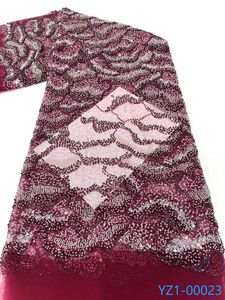 YZWINスパンコールとビーズレース生地結婚式用フレンチビーズレース生地 - Product Image 4