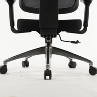 Chaise de bureau moderne pour la maison, dossier réglable en hauteur, mécanisme de verrouillage à trois niveaux, base en aluminium à cinq branches, accoudoirs 4D, noire, ergonomique
