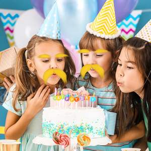 Bigote, Cejas y Barba Amarillos para Niños, Disfraz <span class=keywords><strong>de</strong></span> <span class=keywords><strong>Halloween</strong></span>, Accesorios Divertidos para Fiestas, para Hombres y Mujeres, <span class=keywords><strong>de</strong></span> Poliéster - Product Image 4