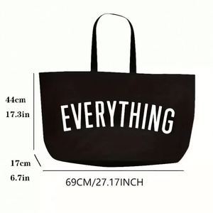 China Hot Selling Shopping <b>Large</b> Oversize <b>Black</b> White Custom Cotton Canvas Tote <b>Bag</b> With Printed Logo - Product Image 4