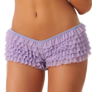 Shorts à volants Gothique Lolita pour <span class=keywords><strong>femme</strong></span>, noirs, style bloomers à volants superposés, shorts victoriens Steampunk, shorts de danse Burlesque - Product Image 2