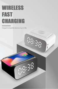 Horloge numérique portable <span class=keywords><strong>BT510</strong></span> avec écran LED, lampe intelligente sans fil 15W, radio-réveil FM, micro intégré, haut-parleur en plastique V5.0 - Product Image 5